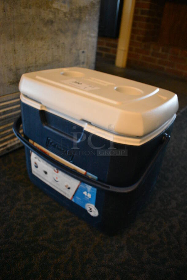 Coleman Blue and White Poly Portable Cooler. 17x12x15.5. (main dining room) - Image 5 of 5