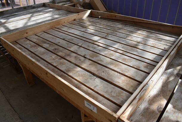 2 Wooden Stands. BUYER MUST REMOVE. 72.5x72.5x28.5. 2 Times Your Bid! (greenhouse) - Image 2 of 4