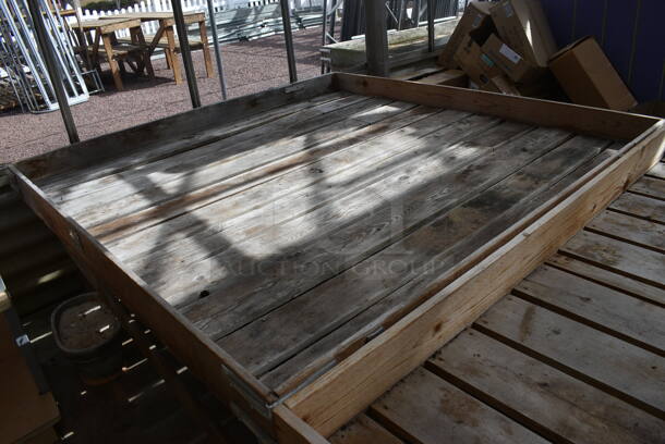 2 Wooden Stands. BUYER MUST REMOVE. 72.5x72.5x28.5. 2 Times Your Bid! (greenhouse) - Image 3 of 4