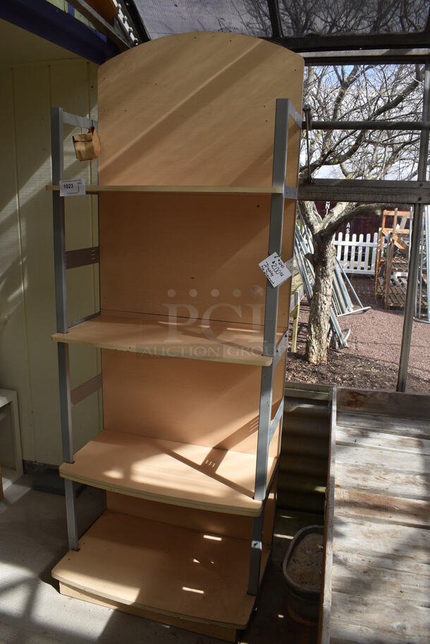 Wood Pattern 4 Tier Shelving Unit. 32x19.5x83. (greenhouse) - Image 2 of 4