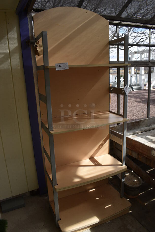 Wood Pattern 4 Tier Shelving Unit. 32x19.5x83. (greenhouse) - Image 3 of 4