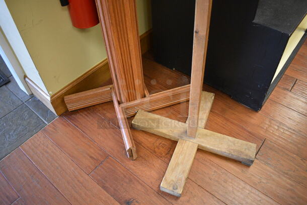 2 Wooden Floor Style Units; Sign and Hand Sanitizer Stand. 22.5x22.5x66.5, 27x27x50. 2 Times Your Bid! (gift shop) - Image 4 of 4