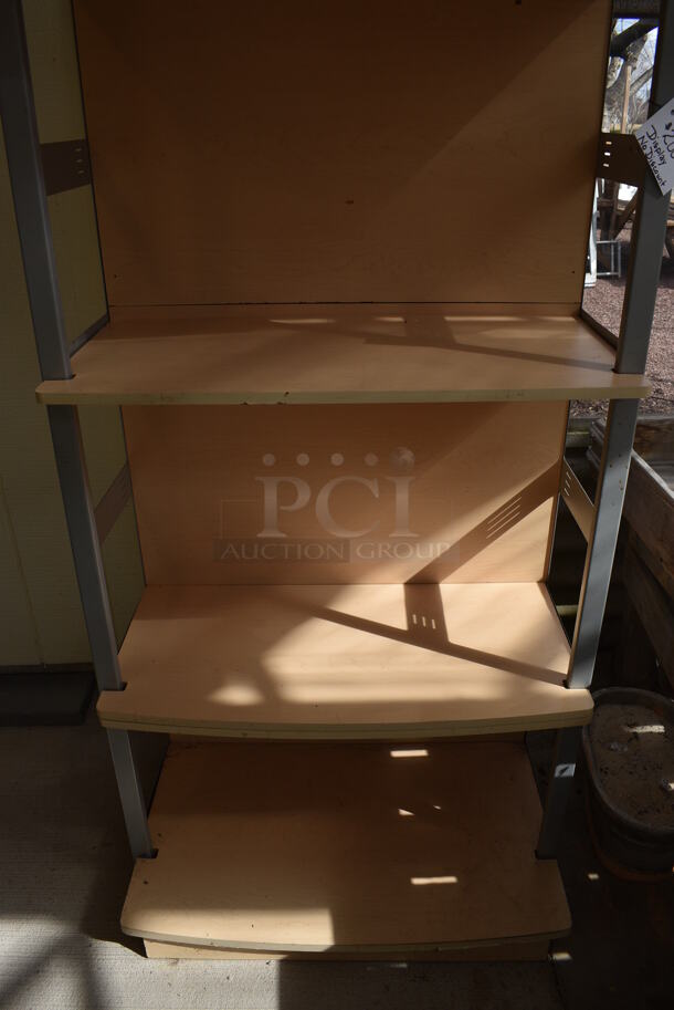 Wood Pattern 4 Tier Shelving Unit. 32x19.5x83. (greenhouse) - Image 4 of 4