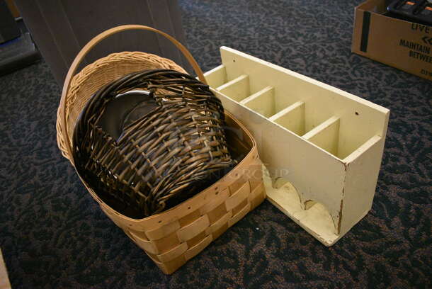 ALL ONE MONEY! Lot of Various Items Including Gray Trash Can, Baskets and Placemats! (ballroom) - Image 5 of 5