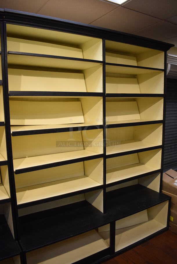 Wooden Bookshelf. Comes In Three Sections. BUYER MUST REMOVE. 70x27.5x90, 30x27.5x90. (gift shop) - Image 4 of 5