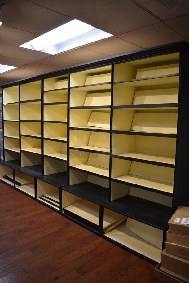 Wooden Bookshelf. Comes In Three Sections. BUYER MUST REMOVE. 70x27.5x90, 30x27.5x90. (gift shop) - Image 5 of 5