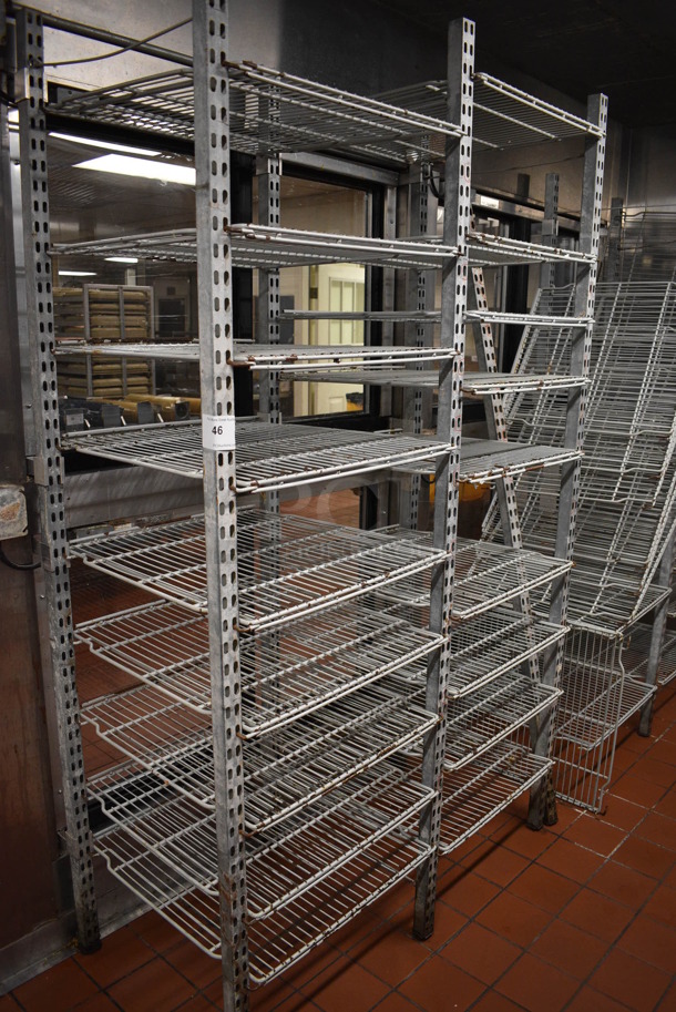 Metal 4 Section Multi Tier Shelving Unit. BUYER MUST DISMANTLE. PCI CANNOT DISMANTLE FOR SHIPPING. PLEASE CONSIDER FREIGHT CHARGES. Includes 49x24x80. (kitchen) - Image 2 of 3