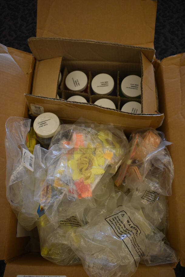 ALL ONE MONEY! Lot of Various Items Including Paper Decorations and Sand Like Material. (ballroom) - Image 1 of 4