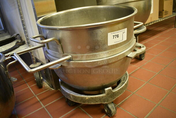 Hobart VMLH60 Stainless Steel Commercial 60 Quart Mixing Bowl on Metal Bowl Dolly. 28x19.5x21. (bakery kitchen) - Image 2 of 6