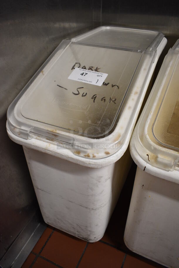Rubbermaid White Poly Ingredient Bin on Commercial Casters. 13x30x28. (kitchen) - Image 2 of 3