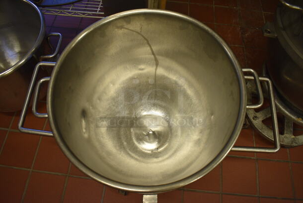 Hobart VMLH60 Stainless Steel Commercial 60 Quart Mixing Bowl on Metal Bowl Dolly. 28x19.5x21. (bakery kitchen) - Image 3 of 6