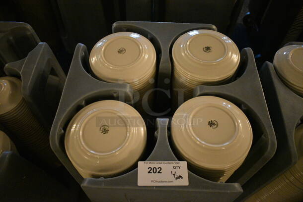 Metro PCD8 Blue Poly Dish Cart w/ White Ceramic Plate on Commercial Casters. 20.5x20.5x31.5. 7.5x7.5x1. (buffet) - Image 3 of 5