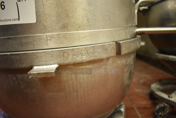 Hobart VMLH60 Stainless Steel Commercial 60 Quart Mixing Bowl on Metal Bowl Dolly. 28x19.5x21. (bakery kitchen) - Image 5 of 6