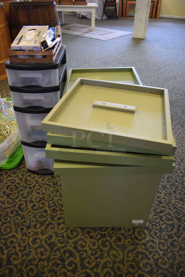 ALL ONE MONEY! Lot of Various Items Including Chair, Hamper, Poly Cabinet, Bins and Basket of Socks. Includes 14x18x24. (yellow clothing store) - Image 5 of 5