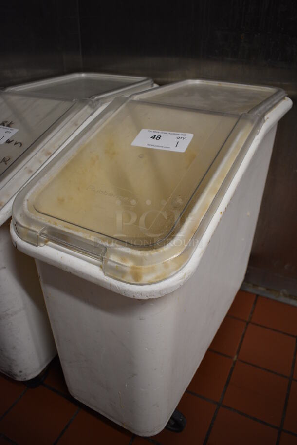 Rubbermaid White Poly Ingredient Bin on Commercial Casters. 13x30x28. (kitchen) - Image 2 of 4