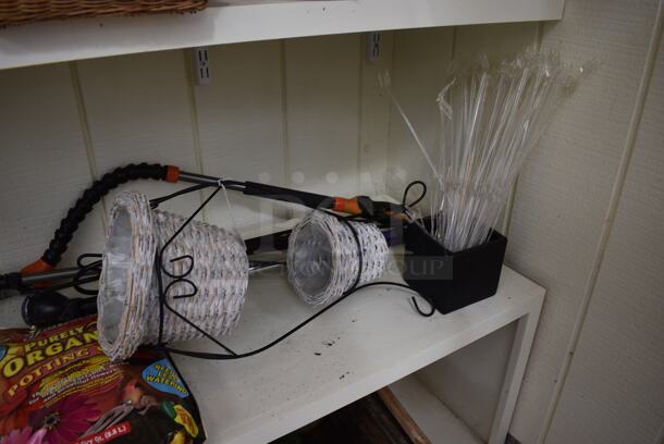 ALL ONE MONEY! Two Shelf Lot of Various Items Including Bonsai Mix, Potting Soil! BUYER MUST REMOVE. Each Shelf: 167x12. (greenhouse) - Image 8 of 12