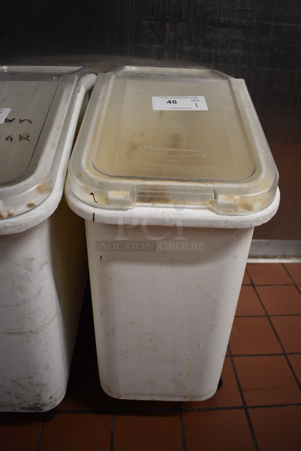 Rubbermaid White Poly Ingredient Bin on Commercial Casters. 13x30x28. (kitchen) - Image 4 of 4
