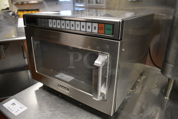 Panasonic Model NE-1257R Stainless Steel Commercial Countertop Microwave Oven. 17x21x13.5. Unit Was In Working Condition When Restaurant Closed.  (kitchen) - Image 2 of 5