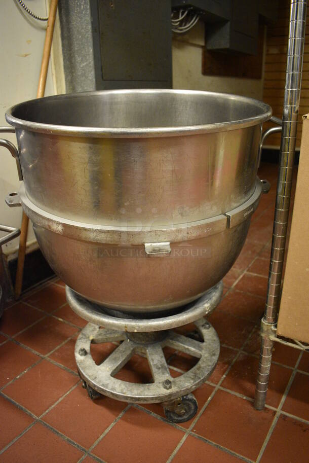 Hobart VMLH60 Stainless Steel Commercial 60 Quart Mixing Bowl on Metal Bowl Dolly. 23x19x27.5. (bakery kitchen) - Image 5 of 5