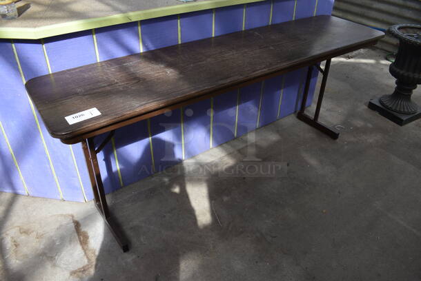 Wood Pattern Table. 72x18x29. (greenhouse) - Image 1 of 4