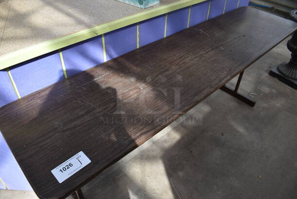 Wood Pattern Table. 72x18x29. (greenhouse) - Image 2 of 4