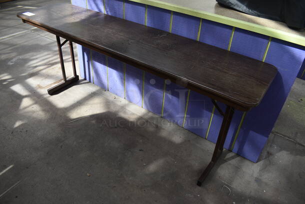 Wood Pattern Table. 72x18x29. (greenhouse) - Image 3 of 4