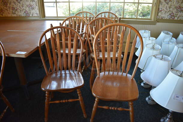 4 Wooden Tables w/ 16 Wooden Dining Chairs. 36x36x30. 18x17.5x37.5. 4 Times Your Bid! (main dining room) - Image 2 of 4