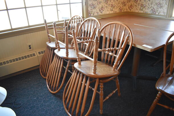 4 Wooden Tables w/ 16 Wooden Dining Chairs. 36x36x30. 18x17.5x37.5. 4 Times Your Bid! (main dining room) - Image 3 of 4