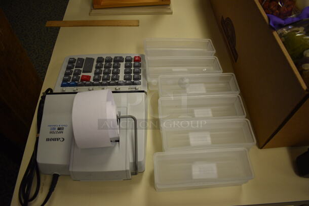 White Wooden Counter w/ Various Wooden Stands and Tea Leaves. BUYER MUST REMOVE. 96x36x32. (yellow clothing store) - Image 7 of 8