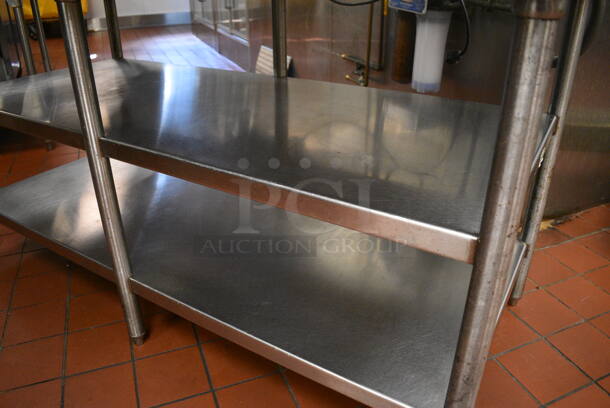 Stainless Steel Commercial Table w/ 2 Stainless Steel Under Shelves. Does Not Include Contents. 64x30x34. (kitchen) - Image 2 of 4