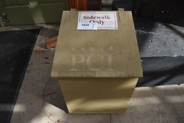 Wooden Bin w/ Hinge Lid. 15.5x16x21.5. (greenhouse) - Image 1 of 5