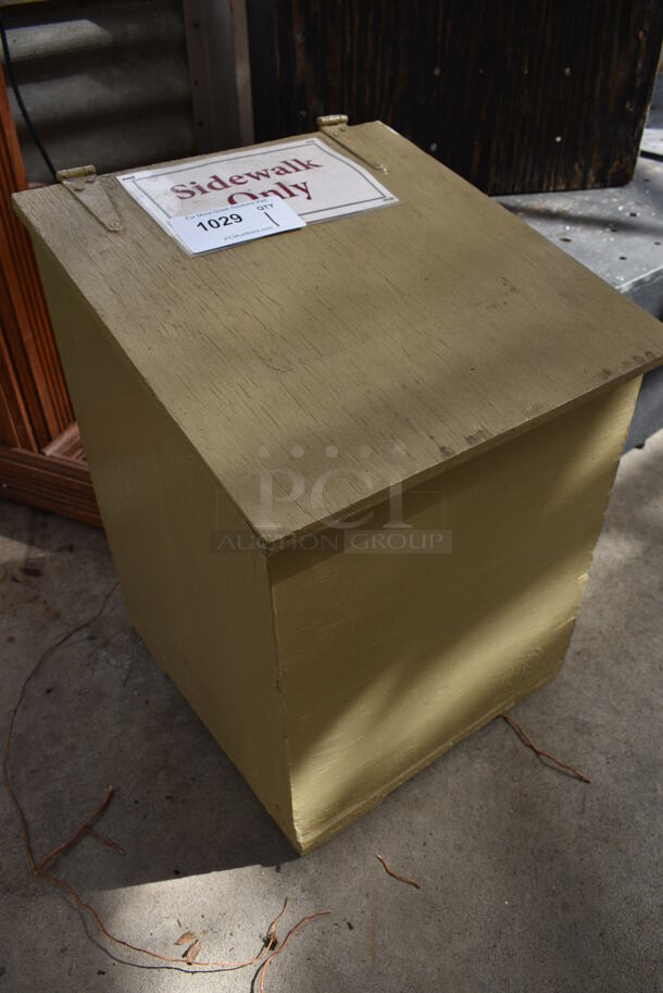 Wooden Bin w/ Hinge Lid. 15.5x16x21.5. (greenhouse) - Image 2 of 5