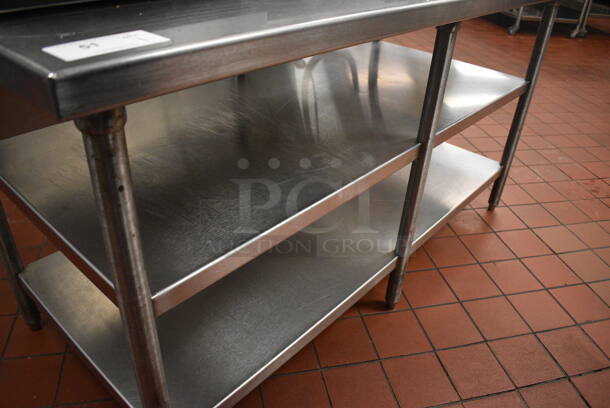 Stainless Steel Commercial Table w/ 2 Stainless Steel Under Shelves. Does Not Include Contents. 64x30x34. (kitchen) - Image 4 of 4