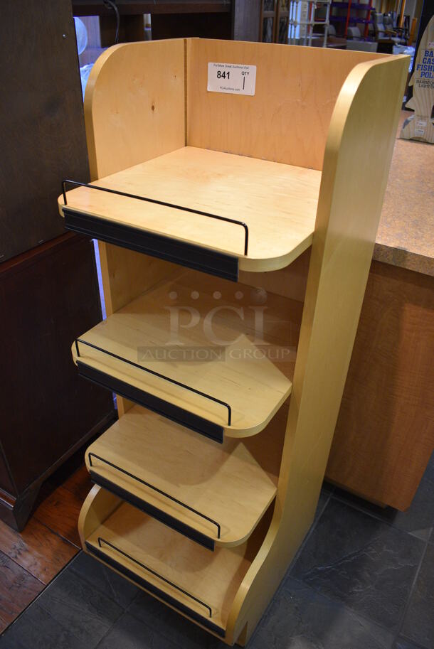 Wood Pattern 4 Tier Shelving Unit. 17x19x48. (gift shop) - Image 2 of 4