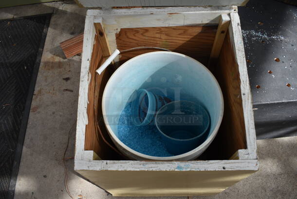 Wooden Bin w/ Hinge Lid. 15.5x16x21.5. (greenhouse) - Image 4 of 5