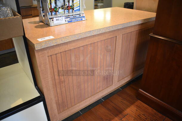 Wood Pattern Counter w/ Stone Pattern Countertop. BUYER MUST REMOVE. 62x32x34. (gift shop)