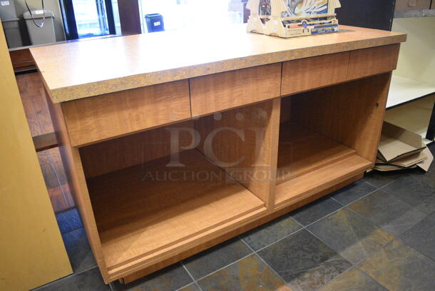 Wood Pattern Counter w/ Stone Pattern Countertop. BUYER MUST REMOVE. 62x32x34. (gift shop) - Image 3 of 4