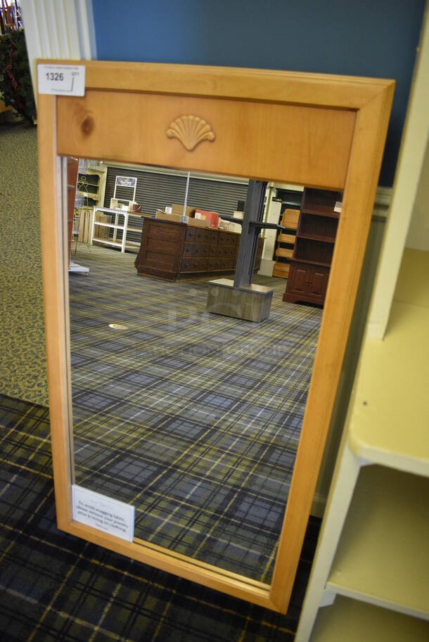Mirror w/ Wooden Frame. 25x1x45.5. (blue retail store) - Image 2 of 3