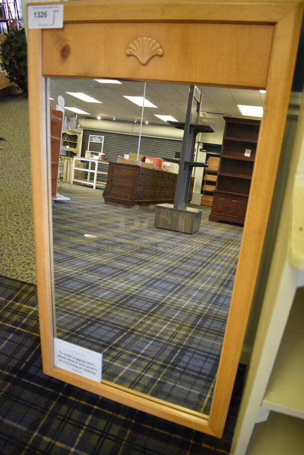 Mirror w/ Wooden Frame. 25x1x45.5. (blue retail store) - Image 3 of 3