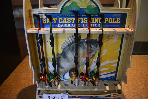 ALL ONE MONEY! Lot of 2 Stands of Bait Cast Fishing Pole Lighters! 14.5". (gift shop) - Image 2 of 4