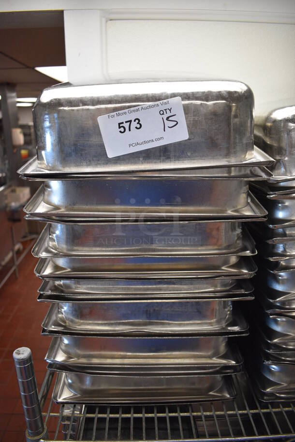 15 Stainless Steel Full Size Drop In Bins. 1/1x4. 15 Times Your Bid! (drop in bin kitchen) - Image 1 of 3