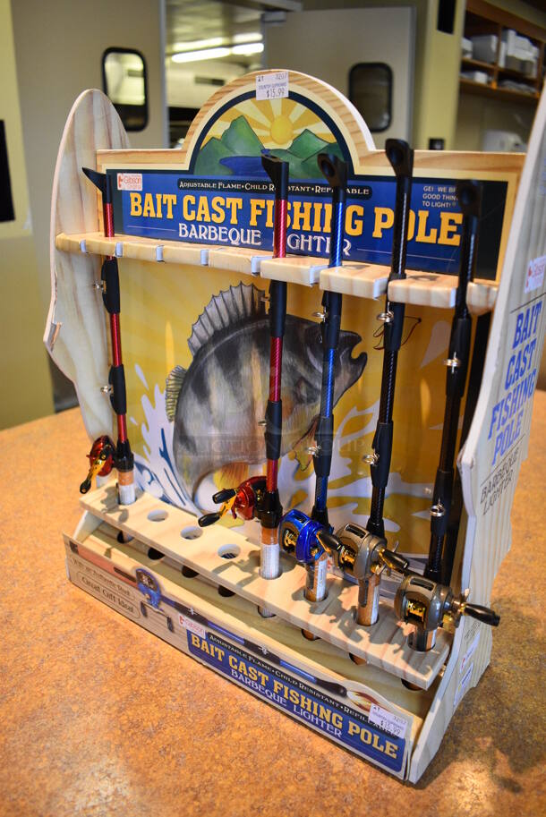 ALL ONE MONEY! Lot of 2 Stands of Bait Cast Fishing Pole Lighters! 14.5". (gift shop) - Image 4 of 4