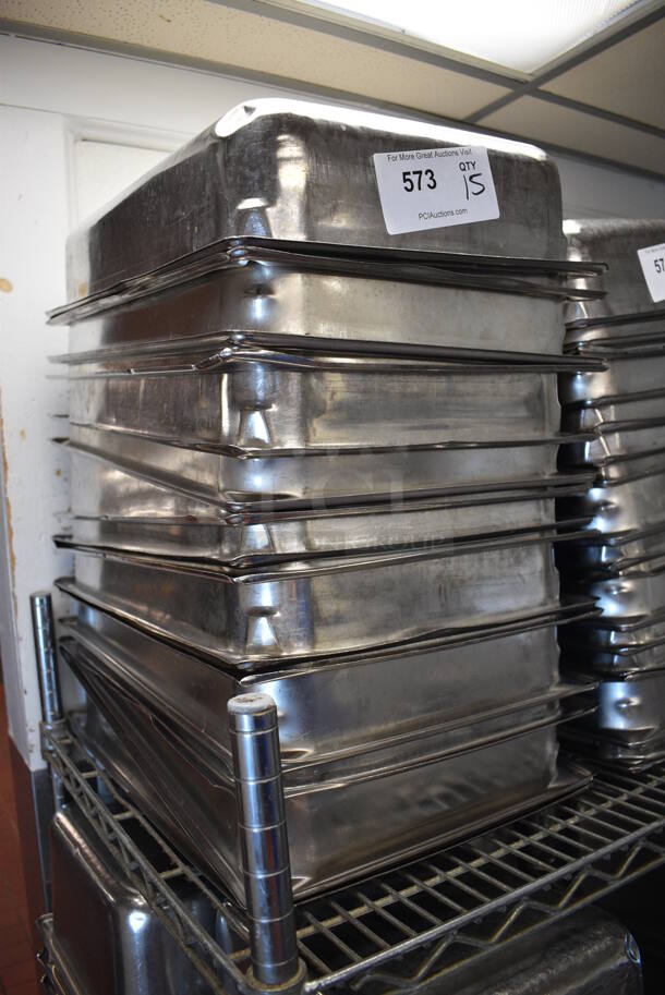15 Stainless Steel Full Size Drop In Bins. 1/1x4. 15 Times Your Bid! (drop in bin kitchen) - Image 2 of 3