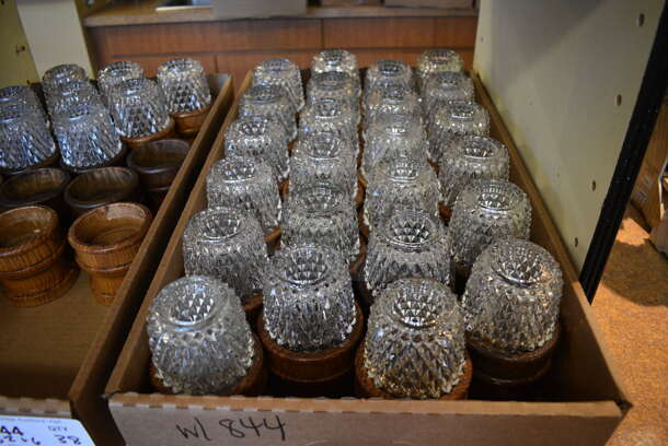 38 Wooden Bowls w/ 32 Glass Tops. 3.5x3.5x6. 38 Times Your Bid! (gift shop) - Image 3 of 4