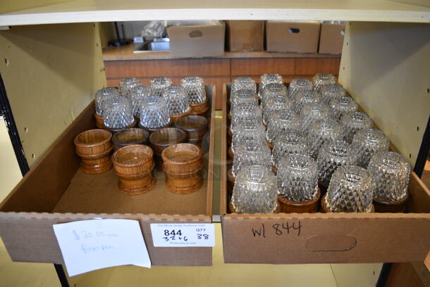 38 Wooden Bowls w/ 32 Glass Tops. 3.5x3.5x6. 38 Times Your Bid! (gift shop) - Image 4 of 4