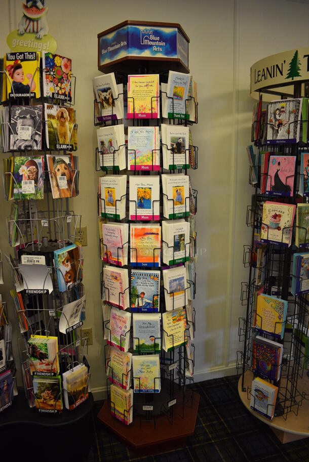 4 Various Racks w/ Contents Including Cards. Includes 27x27x75. 4 Times Your Bid! (blue retail store) - Image 4 of 5