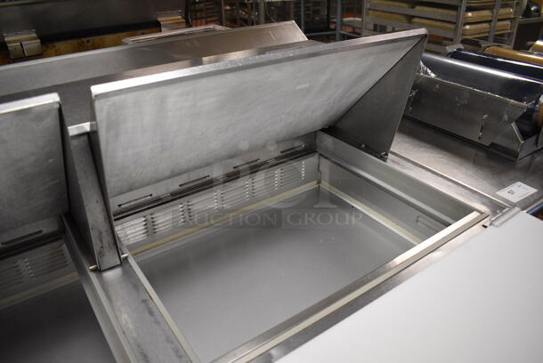 Beverage Air Model SP60-24M Stainless Steel Commercial Sandwich Salad Prep Table Bain Marie Mega Top w/ Cutting Board on Commercial Casters. 115 Volts, 1 Phase. 60x36.5x46. Unit Was In Working Condition When Restaurant Closed. (kitchen) - Image 4 of 7