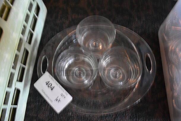 ALL ONE MONEY! Lot of 4 Glass Items; 3 Footed Bowls and Tray. 13x10x2. 3.5x3.5x4. (main dining room) - Image 2 of 3
