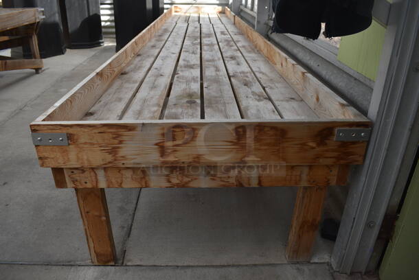 Wooden Stand. Comes In Two Pieces. BUYER MUST REMOVE. 66.5x37.5x23, 44.5x37.5x23. (greenhouse) - Image 2 of 4