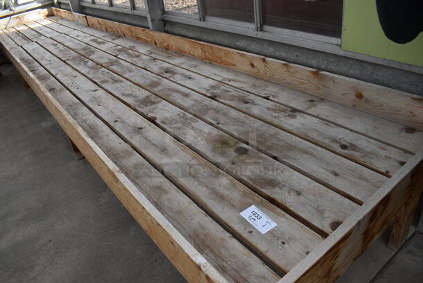 Wooden Stand. Comes In Two Pieces. BUYER MUST REMOVE. 66.5x37.5x23, 44.5x37.5x23. (greenhouse) - Image 3 of 4